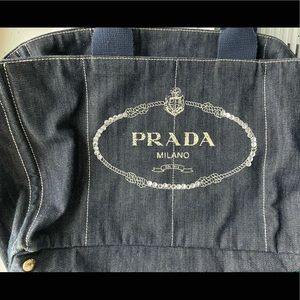 Authentic Vintage Prada denim tote bag